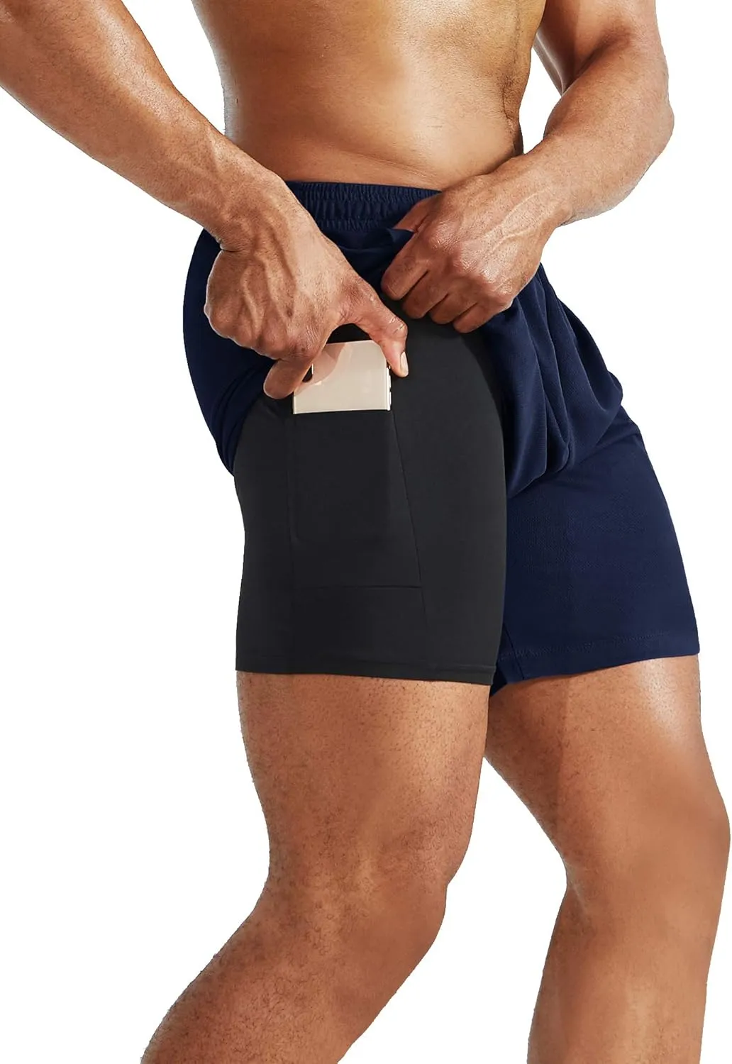 NELEUS Men's 2 in 1 Running Shorts with Liner,Dry Fit Workout Shorts with Pockets