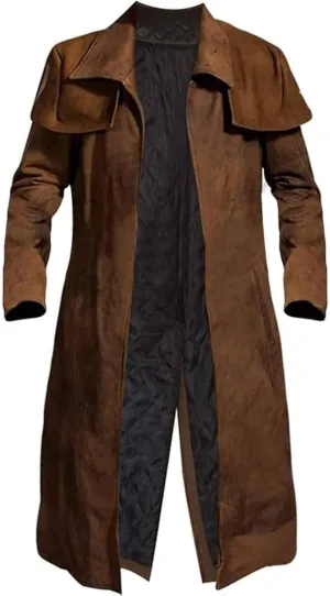 New Vegas A7 NCR Veteran Ranger Armor Brown Suede Leather Duster Coat