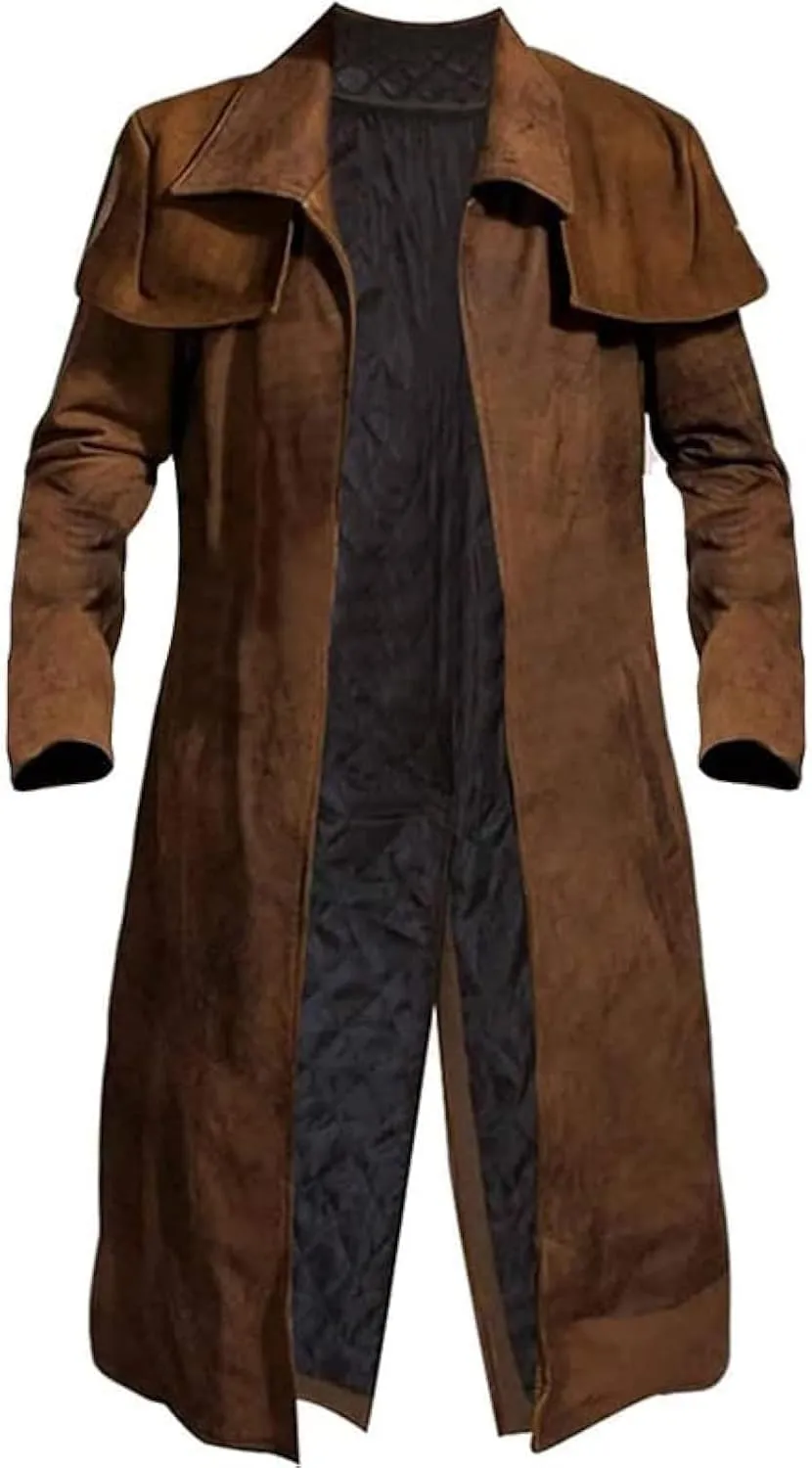 New Vegas A7 NCR Veteran Ranger Armor Brown Suede Leather Duster Coat