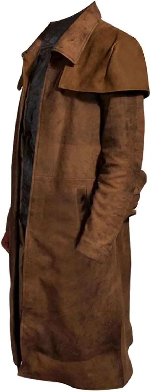 New Vegas A7 NCR Veteran Ranger Armor Brown Suede Leather Duster Coat
