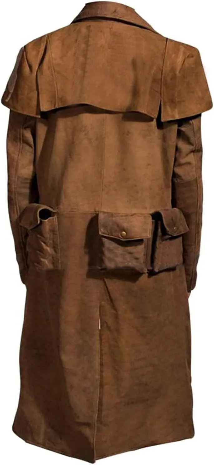 New Vegas A7 NCR Veteran Ranger Armor Brown Suede Leather Duster Coat