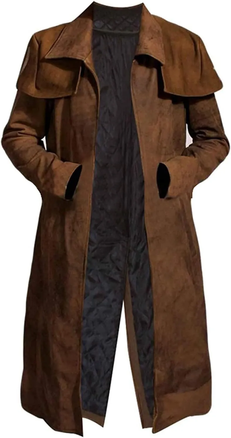 New Vegas A7 NCR Veteran Ranger Armor Brown Suede Leather Duster Coat