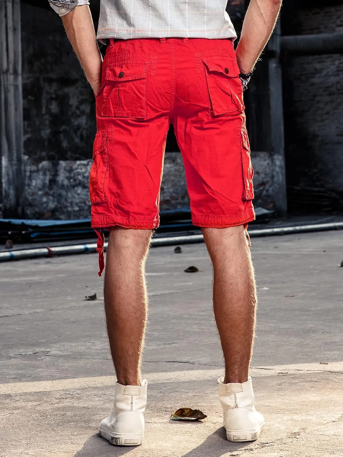 OCHENTA Men's Loose Fit Cargo Shorts with Multi Pockets