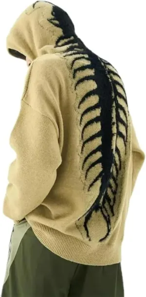 OCUH Y2K Vintage Centipede Bone Knitted Grunge Sweatershit Oversized Pullover Loose Sweater Streetwear Hoodies