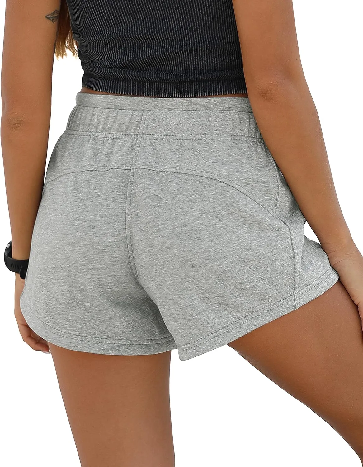 ODODOS Women's Sweat Shorts with Pockets Cotton French Terry Drawstring Summer Workout Casual Lounge Shorts