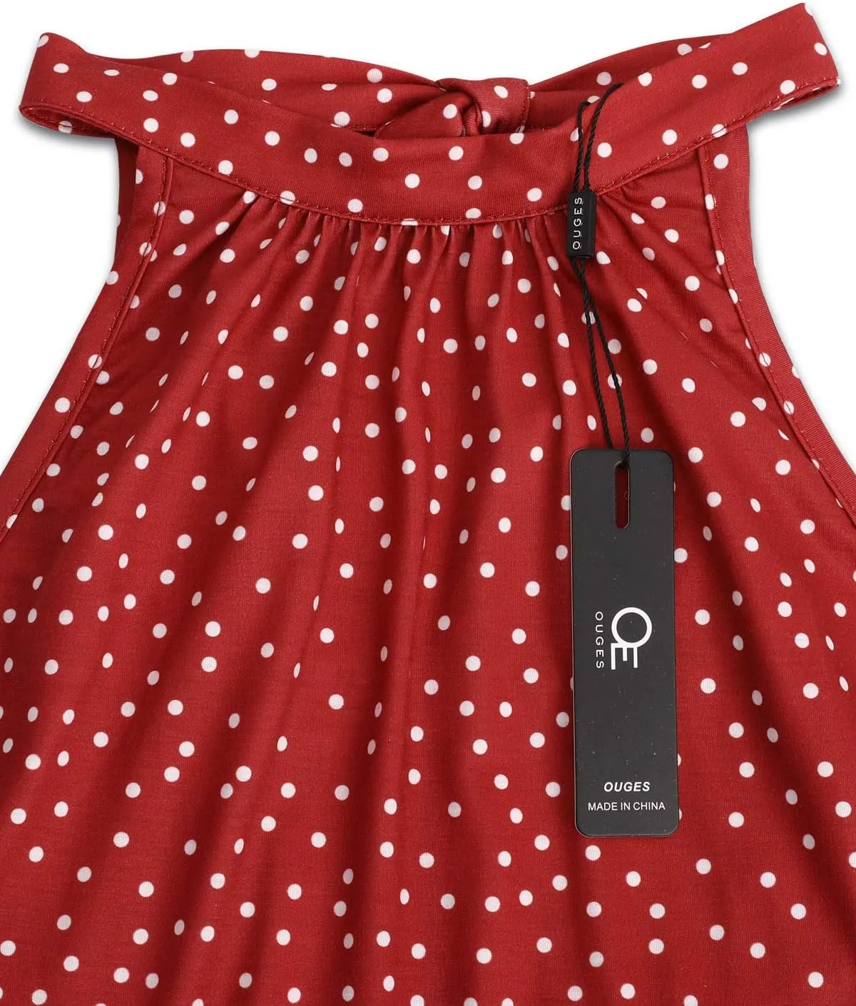 OUGES Women's Halter Neck Floral Summer Casual Sundress