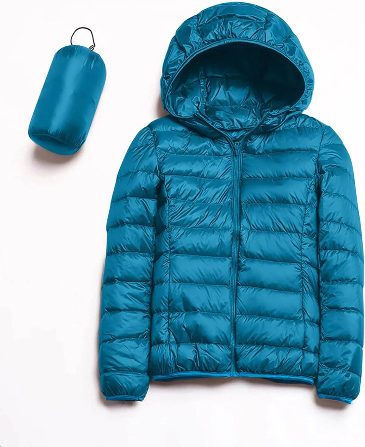 Parkas Long Sleeve Warm Zipper Thickened with Pockets Skimpy Solid Color Casual Hooded Women's Thickened Down Jacket