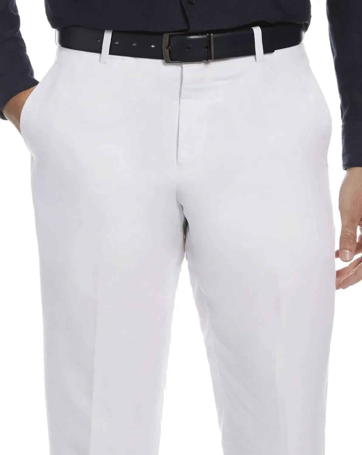 Perry Ellis Men's Portfolio Essential Linen Blend Dress Pants, Durable Solid Twill, Modern Fit, Breathable & Lightweight