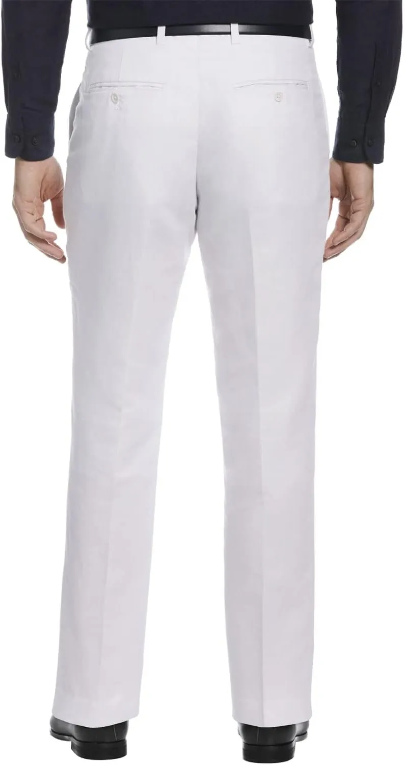 Perry Ellis Men's Portfolio Essential Linen Blend Dress Pants, Durable Solid Twill, Modern Fit, Breathable & Lightweight