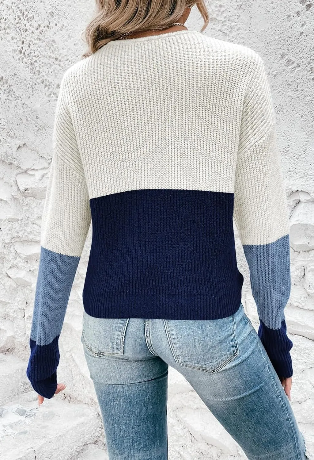 Pink Queen Women's 2024 Casual Pullover Sweaters Sexy V Neck Long Sleeve Twist Knot Cropped Knit Sweater Tops