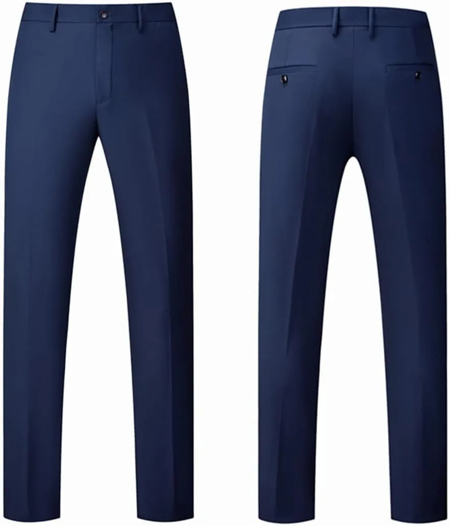 Plus Size Mens Suit Pants Men Solid Color Slim Fit Dress Pants Slim Fit Office Business Men Trousers