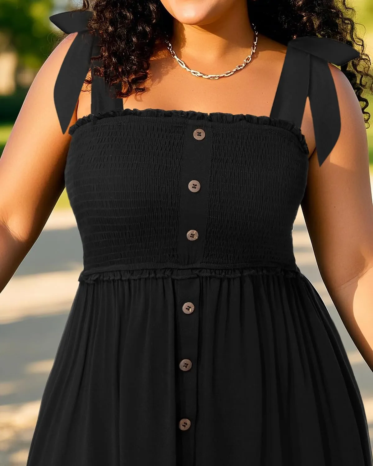 Plus Size Summer Dress - Sun Casual Beach Boho Floral Button Down Long Maxi Sundress