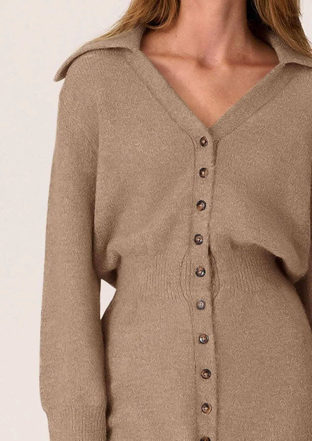 PRETTYGARDEN Sweater Dresses for Women 2025 Trendy Long Sleeve Button Down Short Spring Dress
