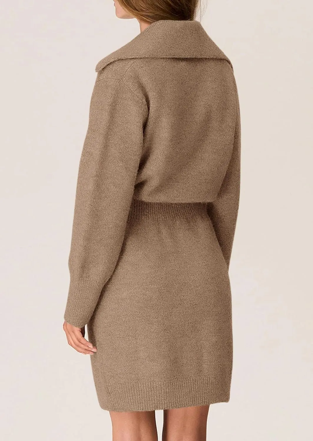 PRETTYGARDEN Sweater Dresses for Women 2025 Trendy Long Sleeve Button Down Short Spring Dress