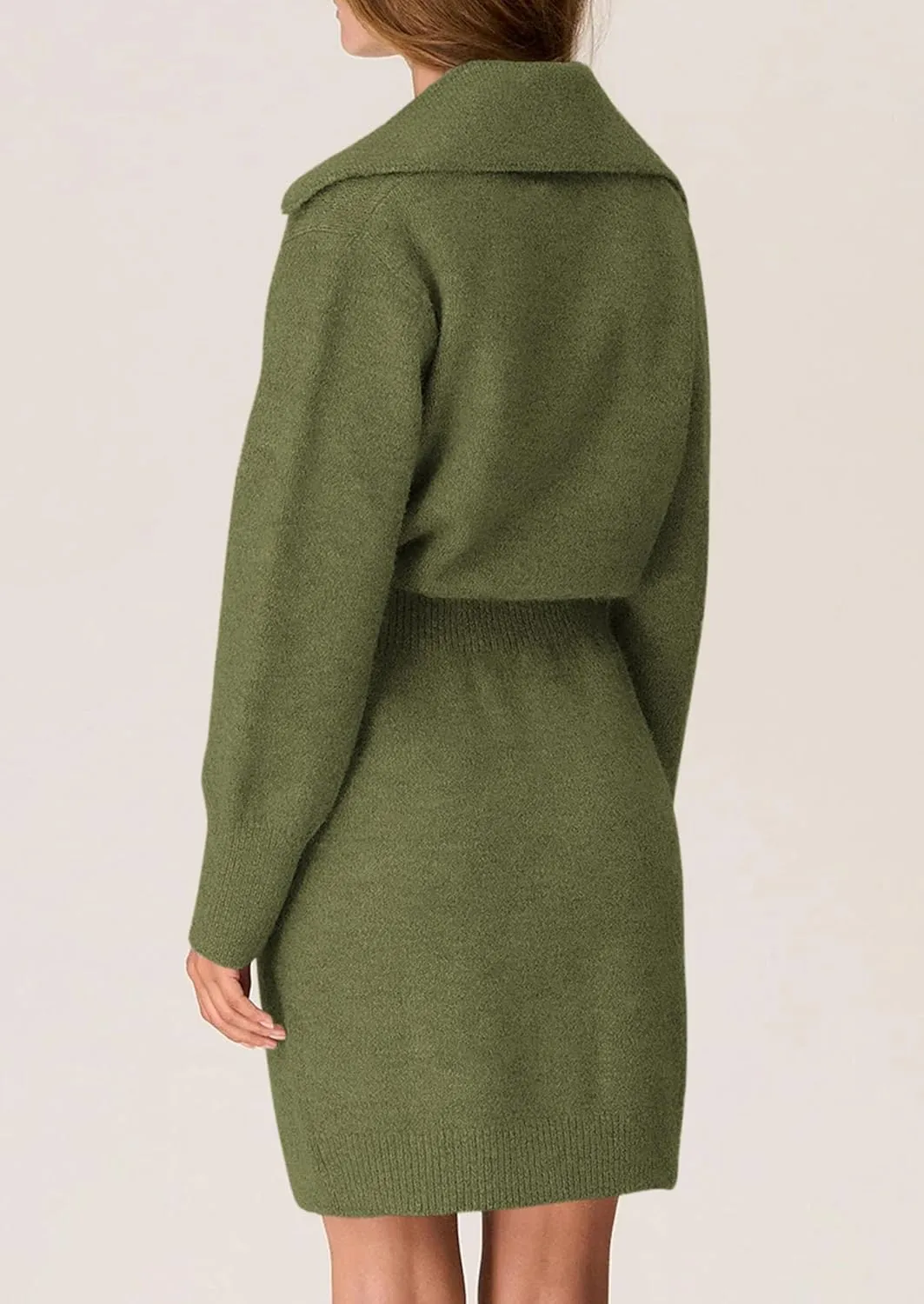 PRETTYGARDEN Sweater Dresses for Women 2025 Trendy Long Sleeve Button Down Short Spring Dress