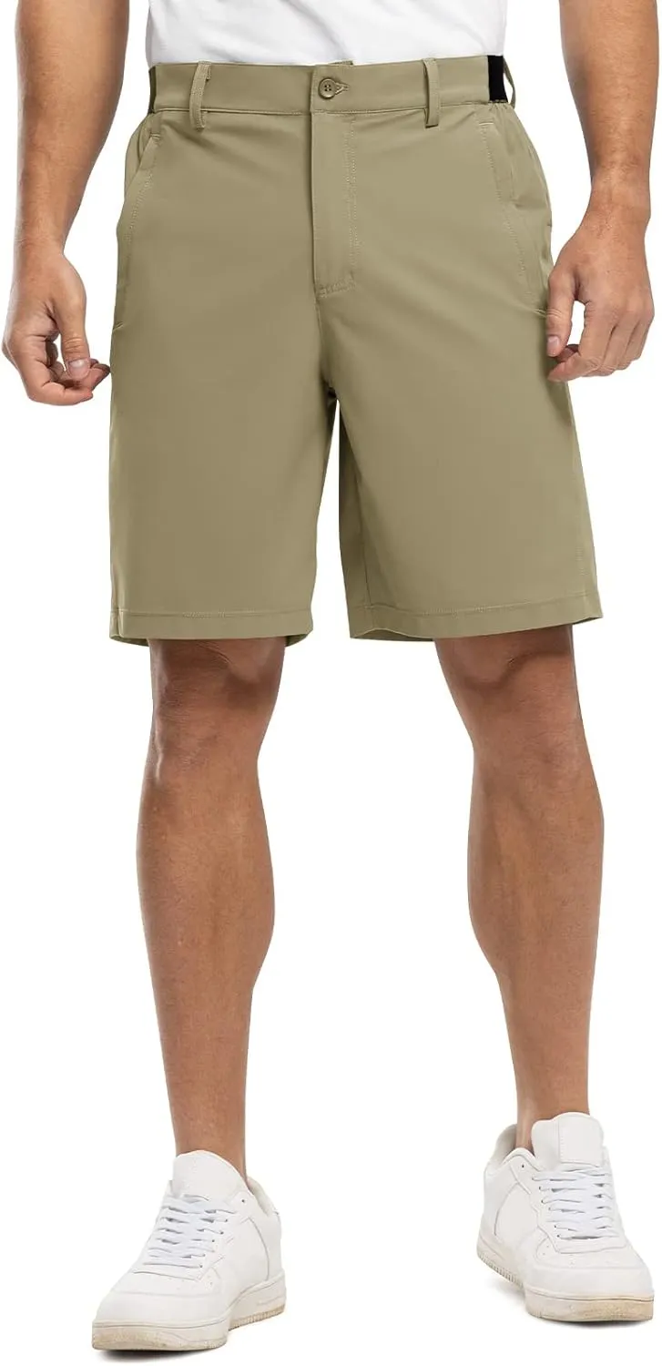Rdruko Men's Golf Shorts Stretch Dry Fit 9" Lightweight Casual Dress Work Shorts with Pockets