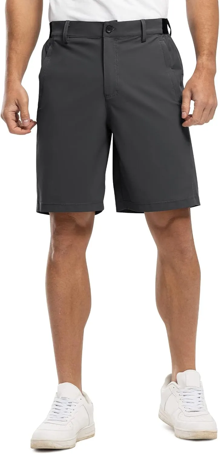 Rdruko Men's Golf Shorts Stretch Dry Fit 9" Lightweight Casual Dress Work Shorts with Pockets
