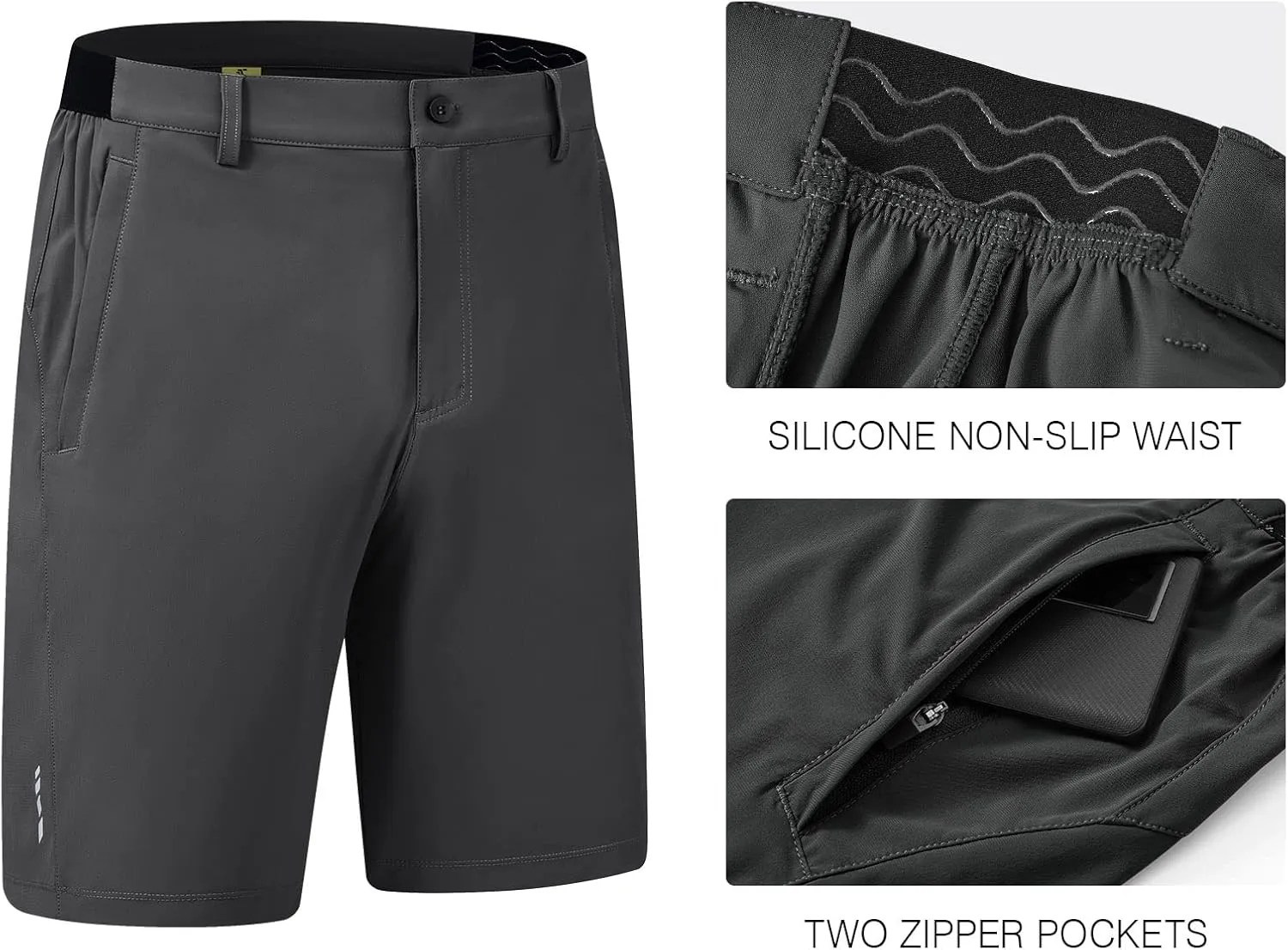 Rdruko Men's Golf Shorts Stretch Dry Fit 9" Lightweight Casual Dress Work Shorts with Pockets