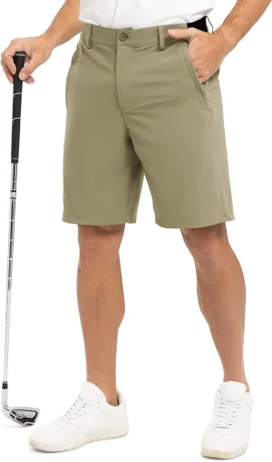 Rdruko Men's Golf Shorts Stretch Dry Fit 9" Lightweight Casual Dress Work Shorts with Pockets
