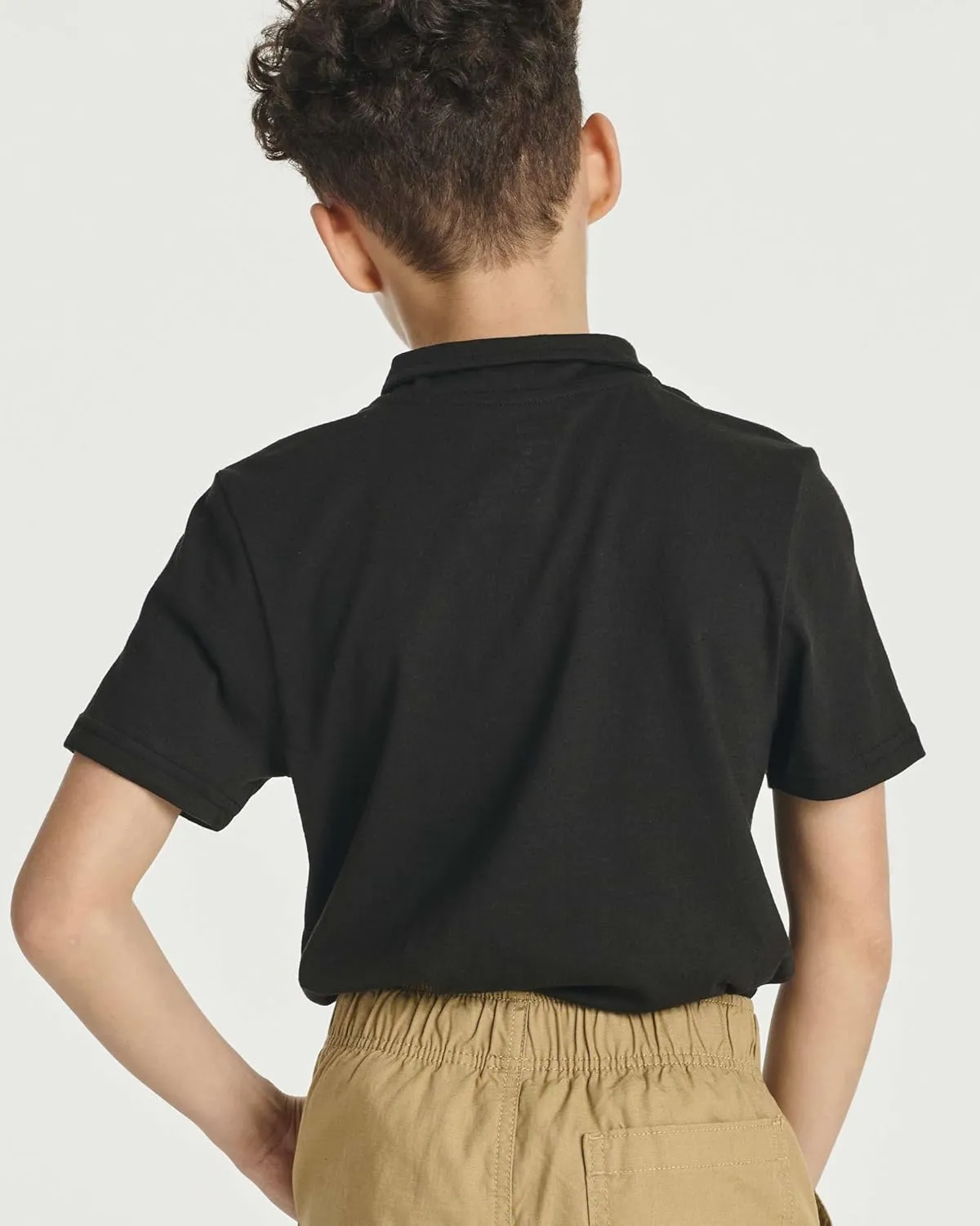 Real Essentials 3 Pack: Boys' Short Sleeve Jersey Cotton Polo Shirt - Uniform Youth Dress Shirt (Ages 4-18)