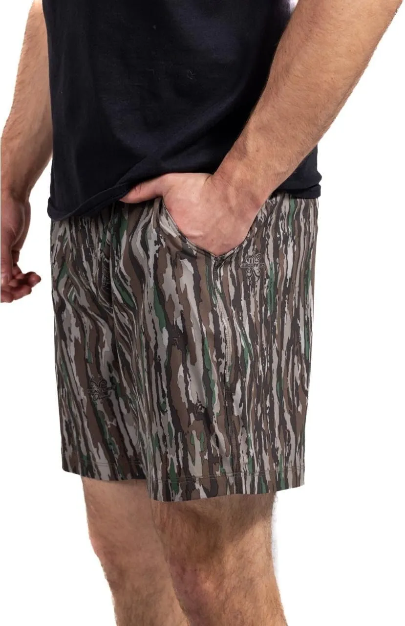 Realtree Men's Camo Lined Shorts Quick Dry Shorts with Zipper Pockets for Running, Fishing and Hiking