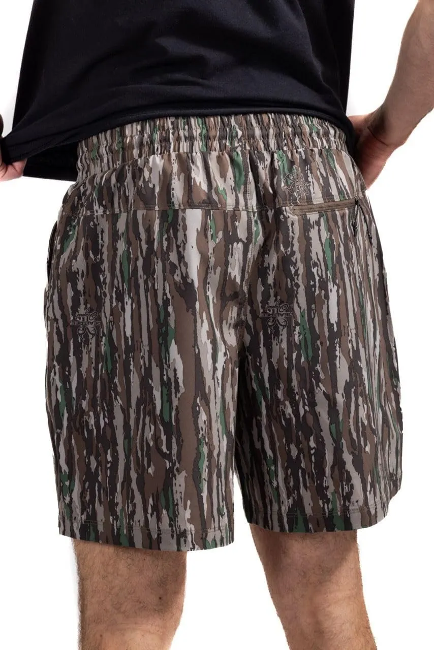 Realtree Men's Camo Lined Shorts Quick Dry Shorts with Zipper Pockets for Running, Fishing and Hiking