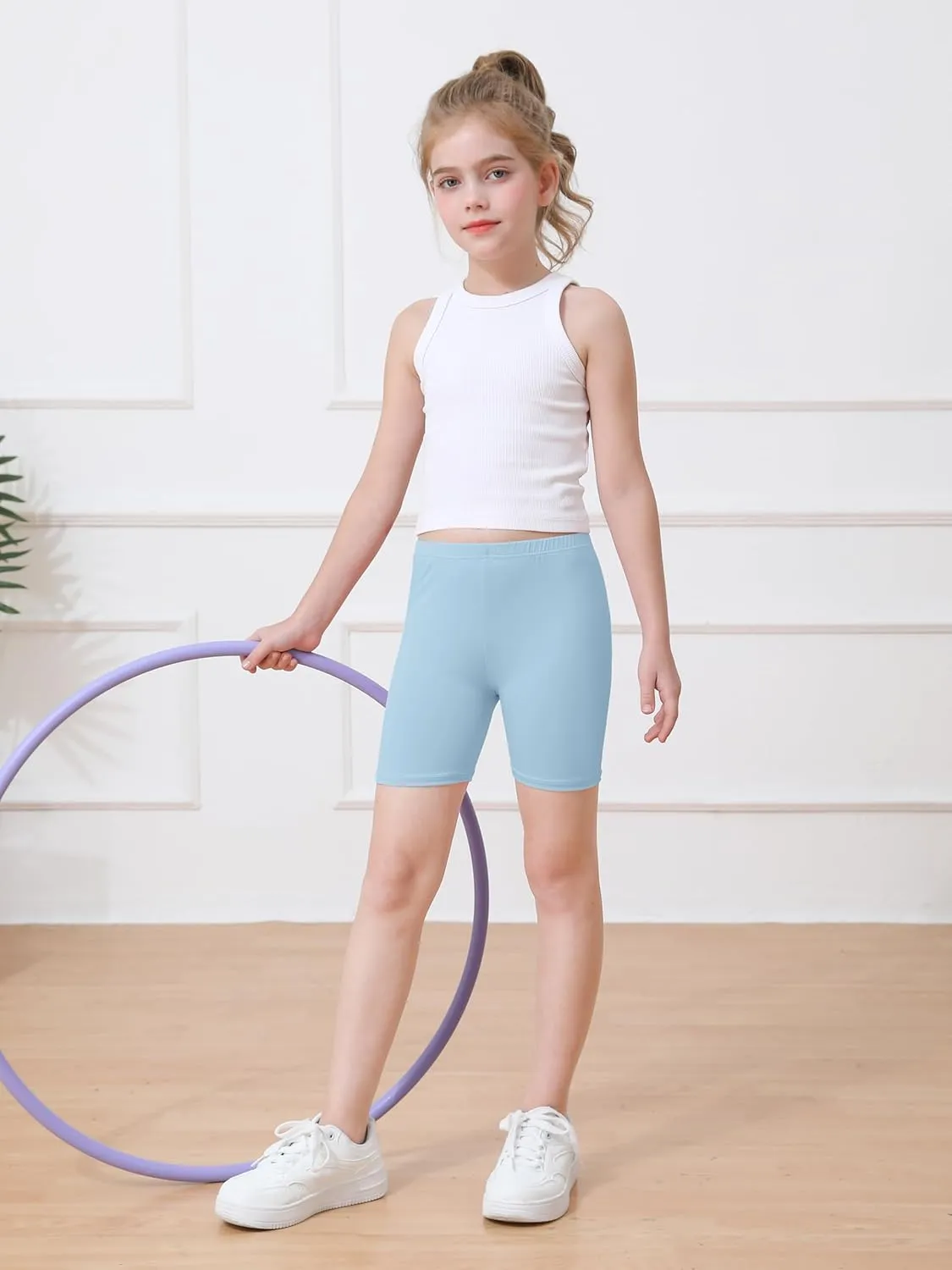 Resinta 10 Pack Girls Bike Shorts Cartwheel Under Dress Dance Shorts for Toddler Girls Kids Multicolor