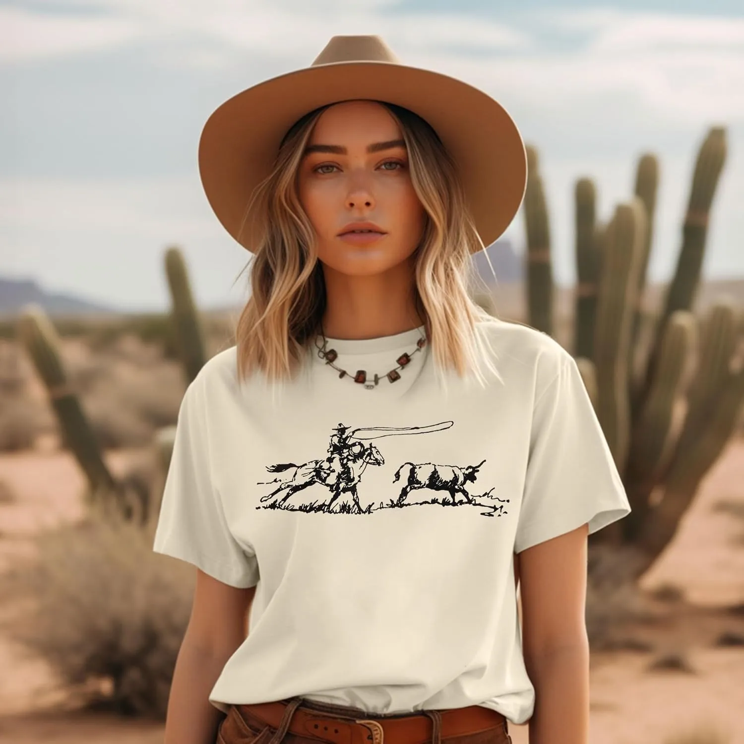 Retro Rodeo Shirt Women Cowgirl Bleached T Shirt Western Cowboy Rodeo Outfit Country Music Tee Short Sleeve Top