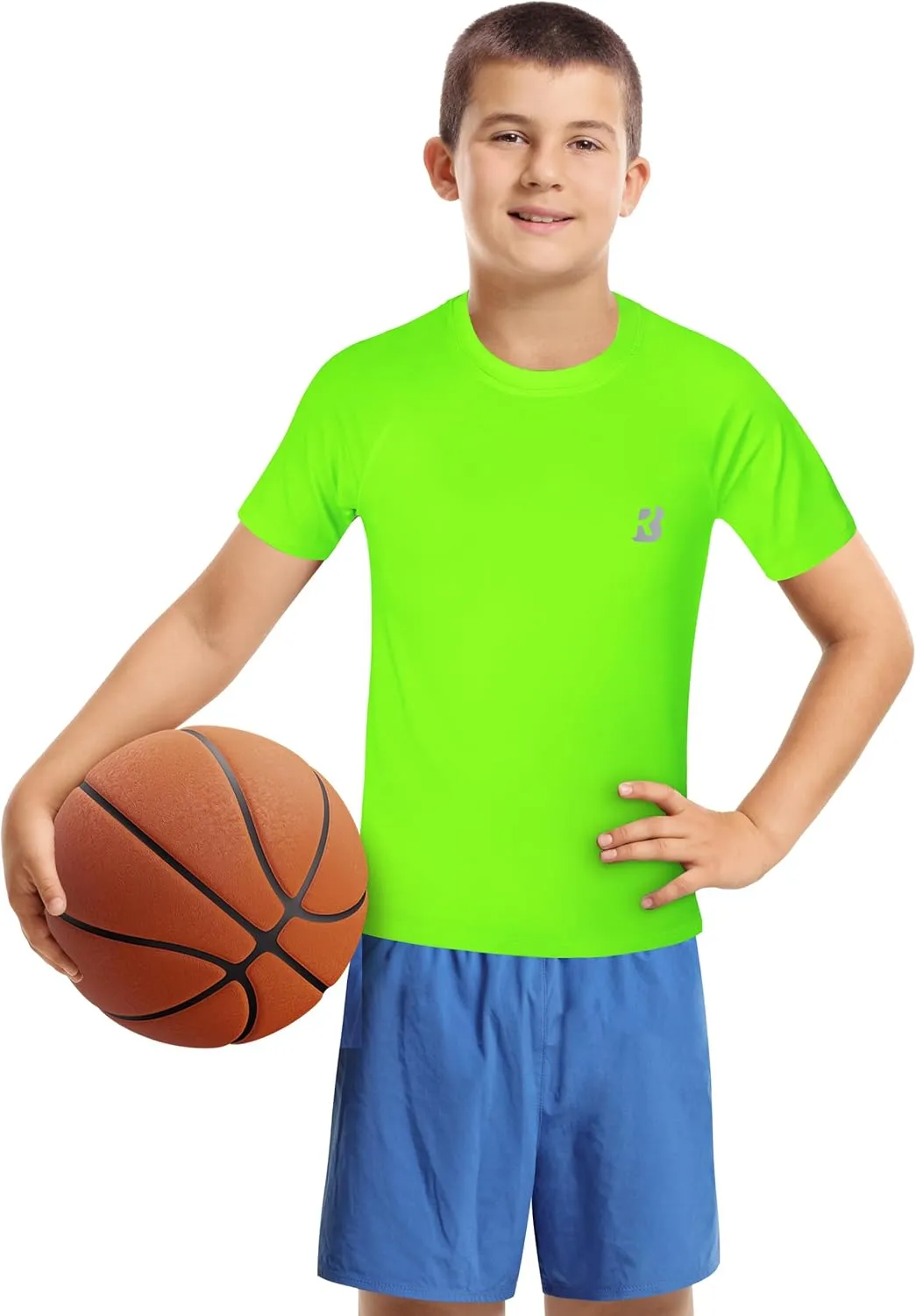 Roadbox Boys Youth Compression Shirt - Short Sleeve Undershirt for Kids Quick Dry Athletic Baseball T-Shirt Base Layer