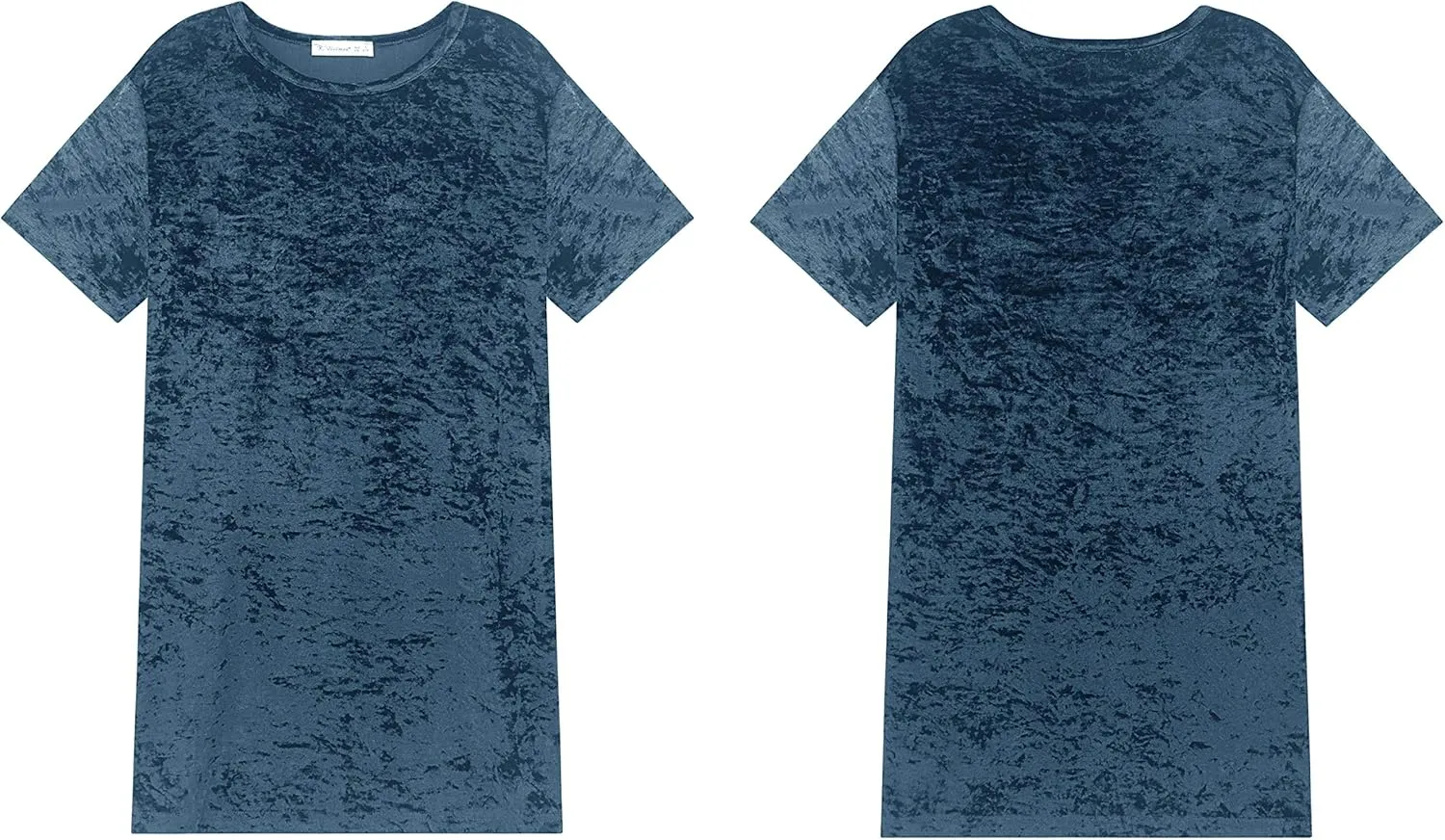 R.Vivimos Women's Summer Short Sleeve Crushed Velvet Mini Short Dresses