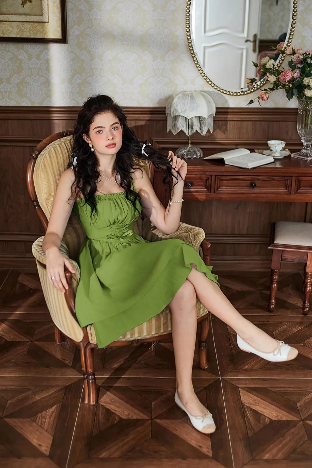 Scarlet Darkness Renaissance Dress Women Chiffon Spaghetti Strap Corset Dress