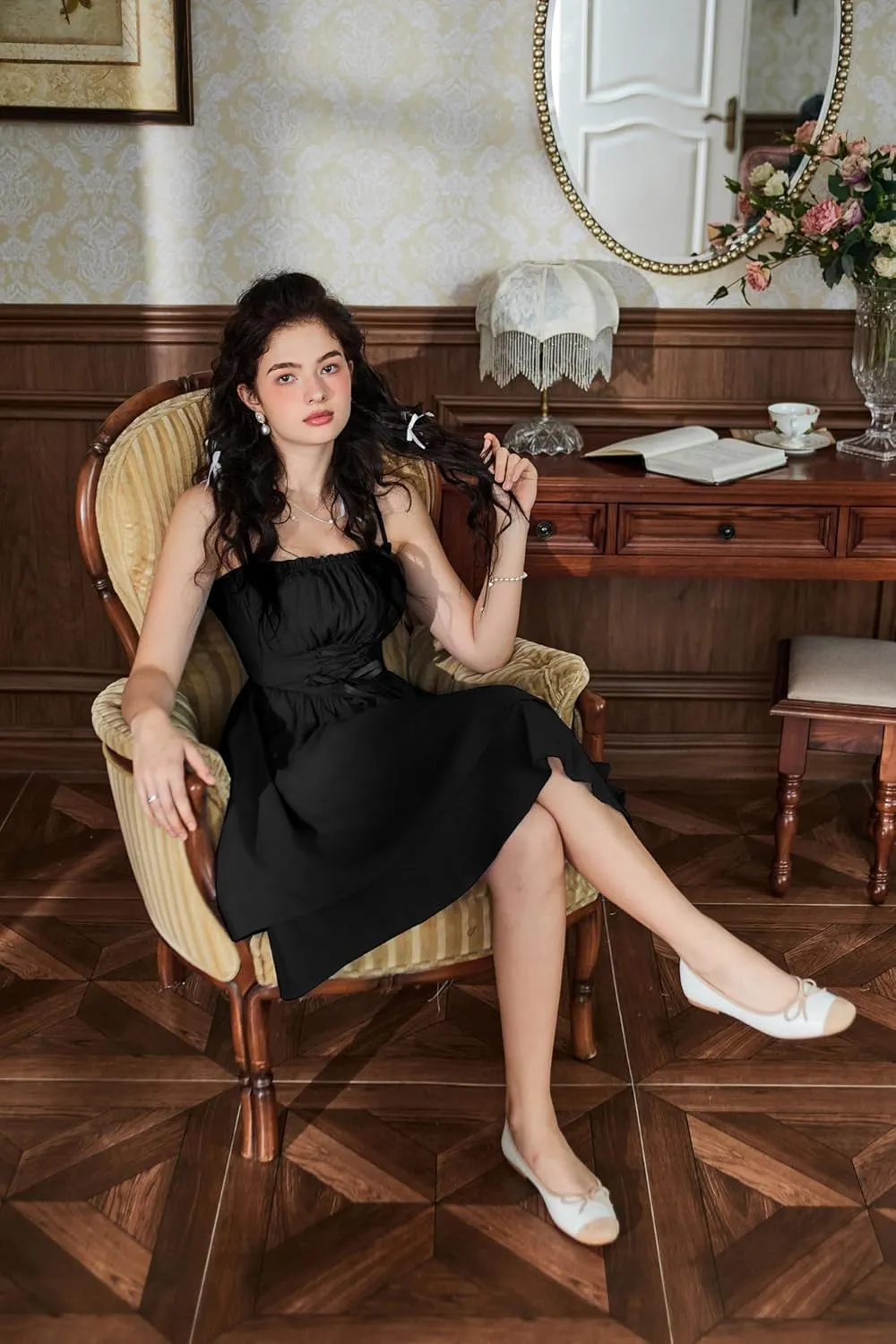 Scarlet Darkness Renaissance Dress Women Chiffon Spaghetti Strap Corset Dress