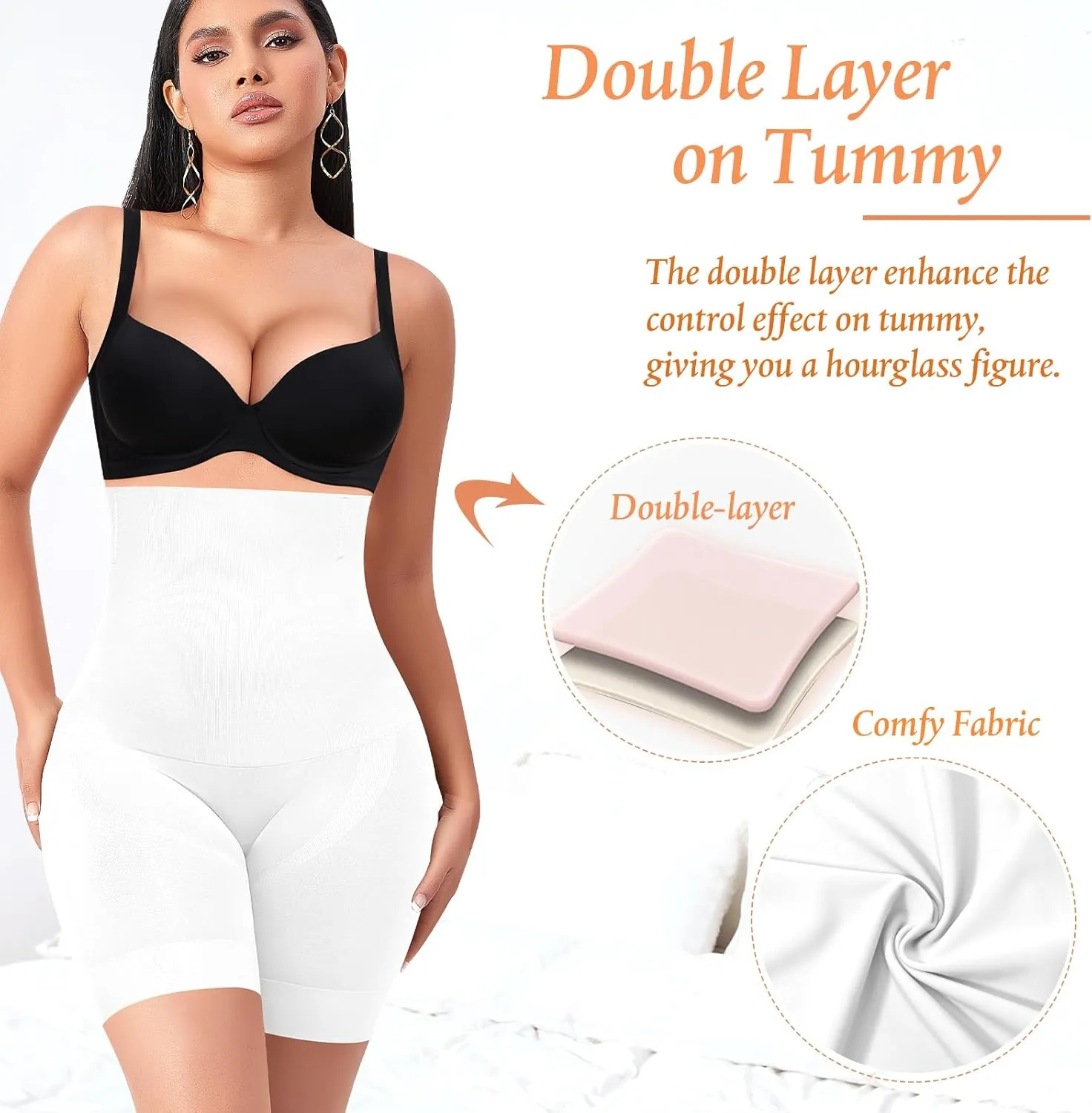 Shapewear Shorts Tummy Control for Women High Waisted Body Shaper Underwear Slimming Slip Shorts Under Dresses