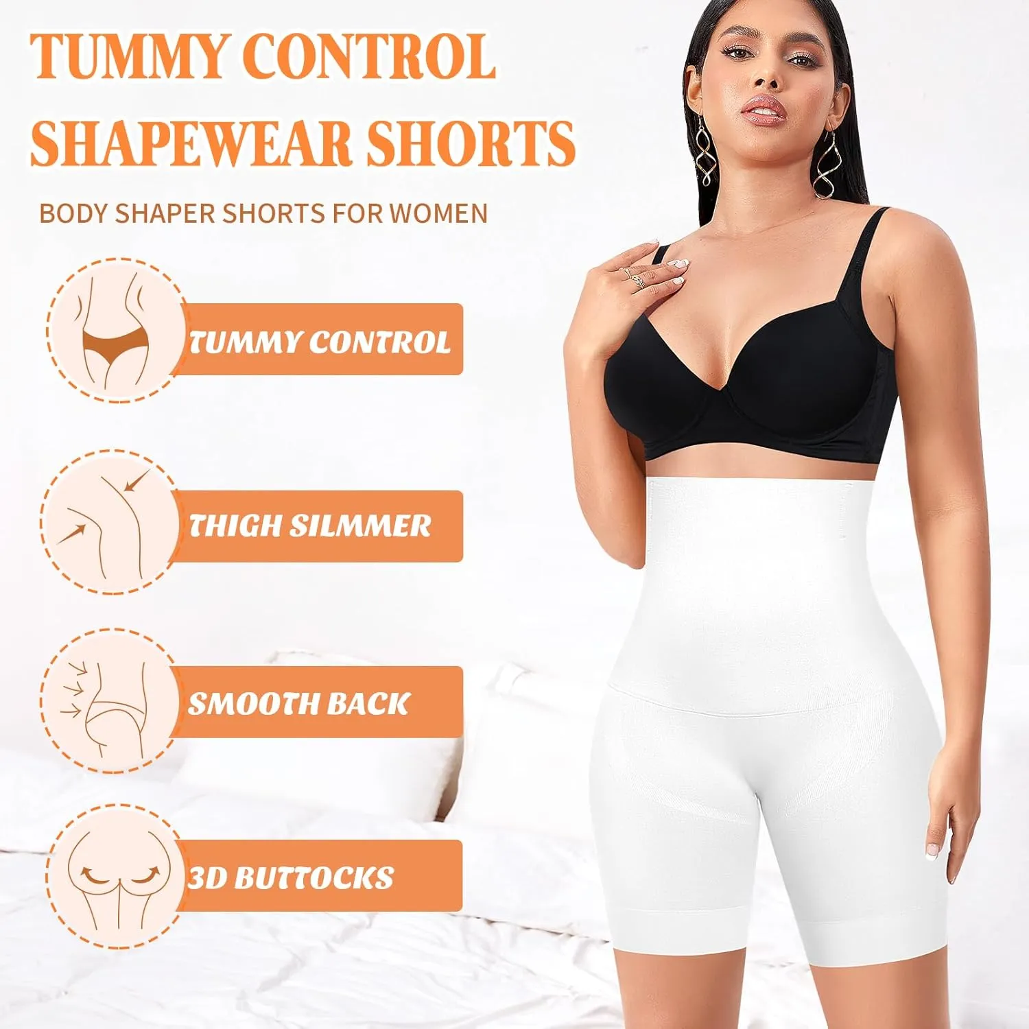 Shapewear Shorts Tummy Control for Women High Waisted Body Shaper Underwear Slimming Slip Shorts Under Dresses