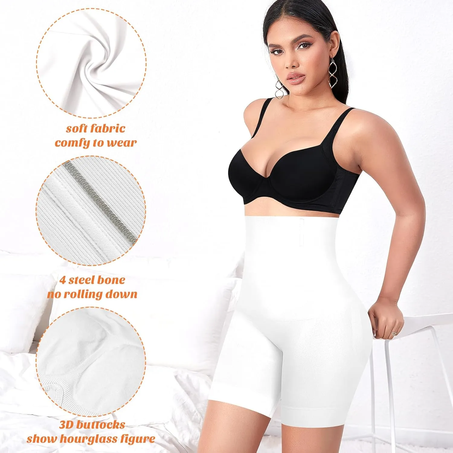 Shapewear Shorts Tummy Control for Women High Waisted Body Shaper Underwear Slimming Slip Shorts Under Dresses