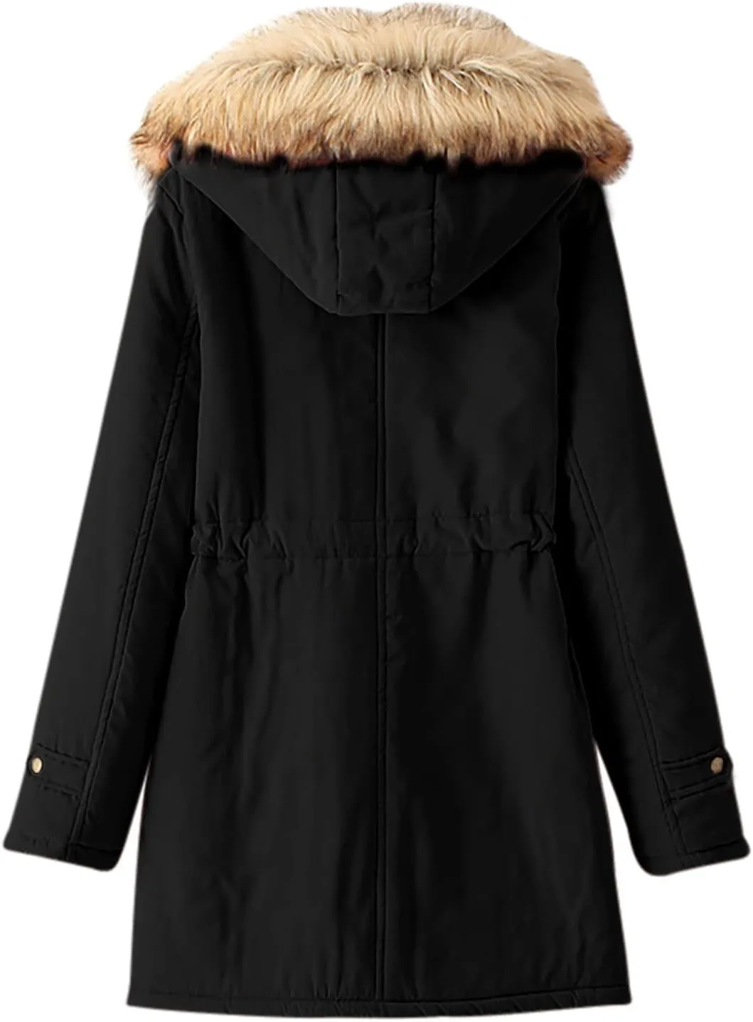 SMIDOW Winter Coats For Women 2023 Trendy Thicken Puffer Jackets With Faux Fur Hood Warm Parka Coat Outwear