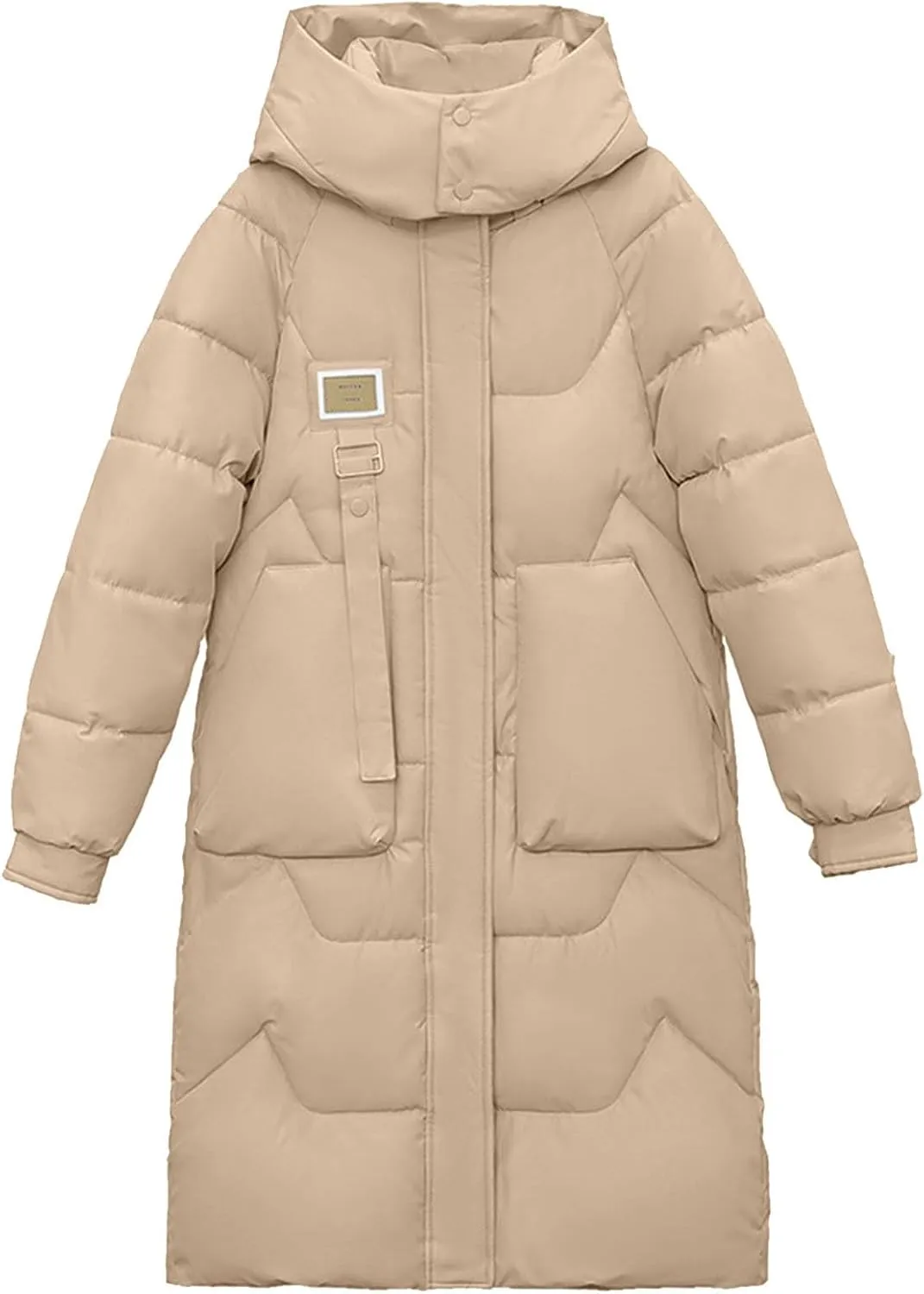 SMIDOW Women's Winter Warm Puffer Padded Coats Quilted Lightweight Hooded Long Jackets Casual Baggy Outwear Trendy 2023