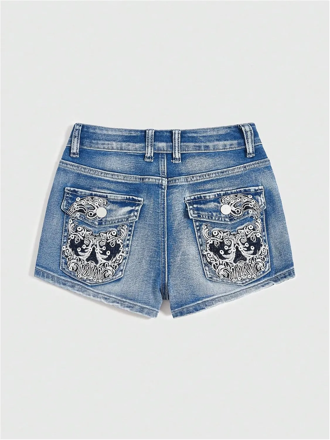 SOLY HUX Women's Y2k Denim Shorts Grunge Punk Low Waist Skinny Mini Jean Shorts Streetwear