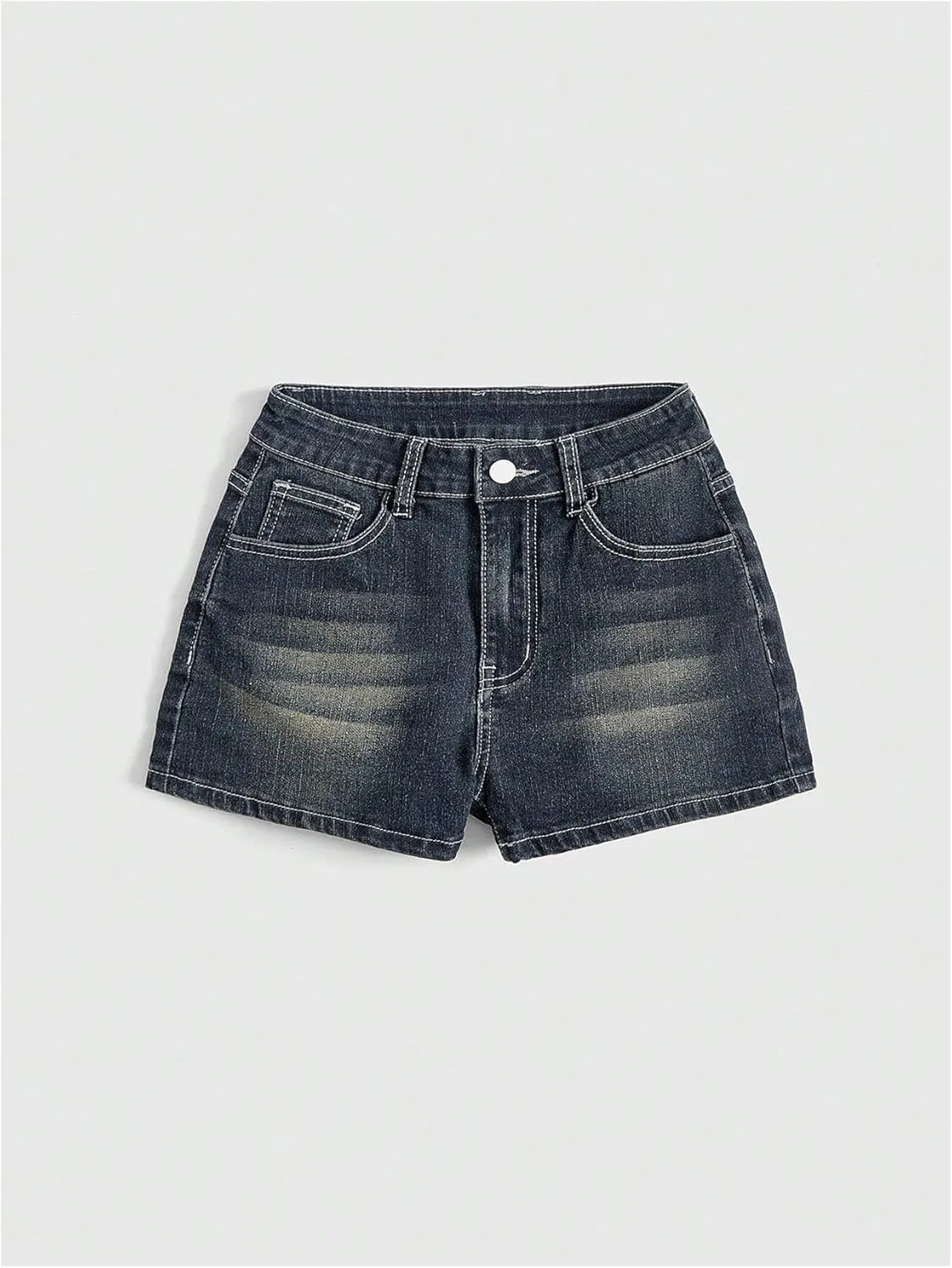 SOLY HUX Women's Y2k Denim Shorts Grunge Punk Low Waist Skinny Mini Jean Shorts Streetwear