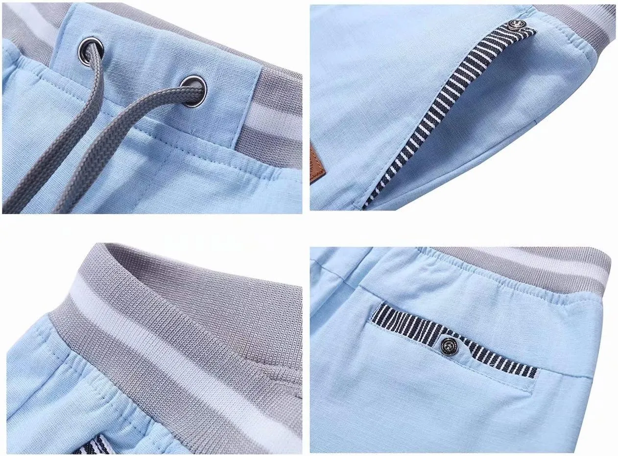 STICKON Men's Shorts Casual Classic Fit Drawstring Summer Beach Shorts with Elastic Waist and Pockets