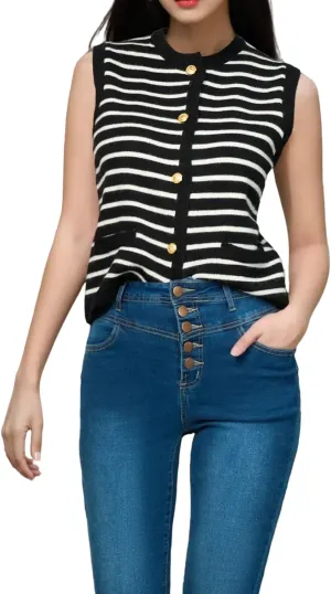 Striped Sweater Vest Women