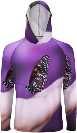 Sun Protection Shirt Long Sleeve Hoodie Butterfly On Finger Lightweight Rash Guard Quick Dry Sun Shirt for Outdoor