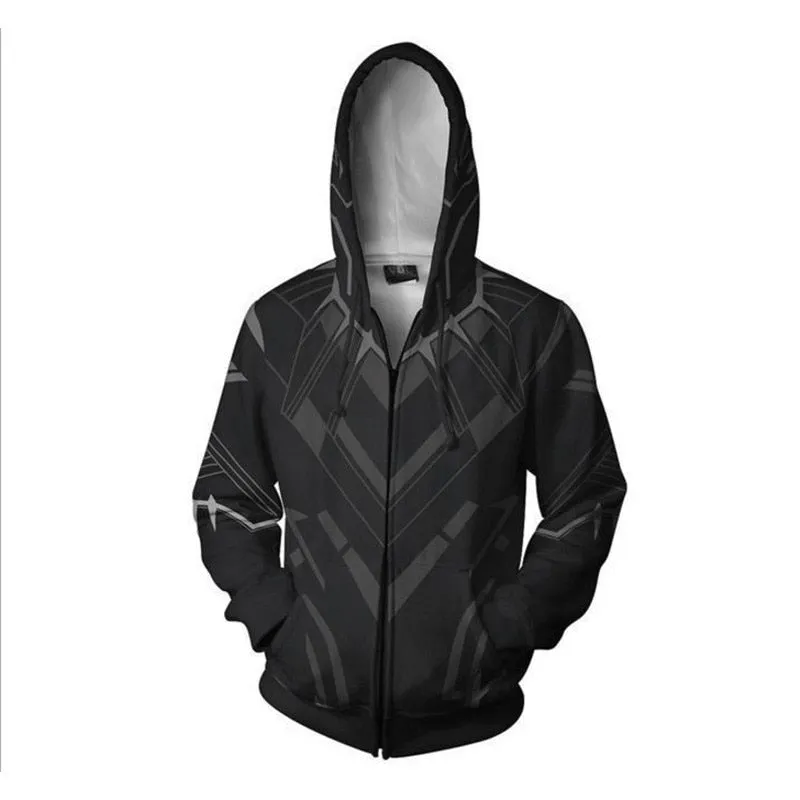 Superhero Panther Hoodie Sweatershirt Coat Jacket Sweater T-shirt Casual Hoodies halloween Cosplay Costumes