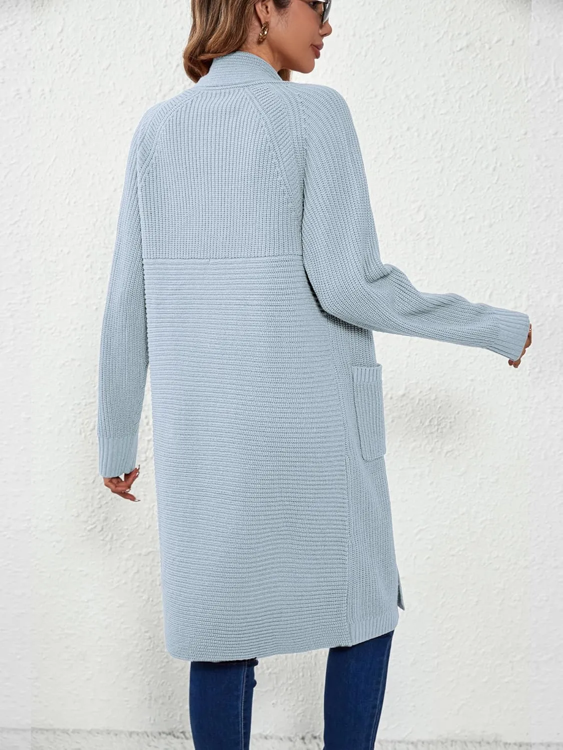SuperPrity Cardigan Sweaters for Women Fashion 2024 Casual Open Front Knit Coat Long Sleeve Coatigan Jackets Fall Outwear