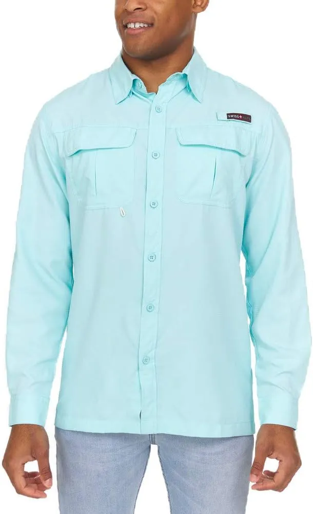 Swiss Alps Mens Long Sleeve Fishing Shirt