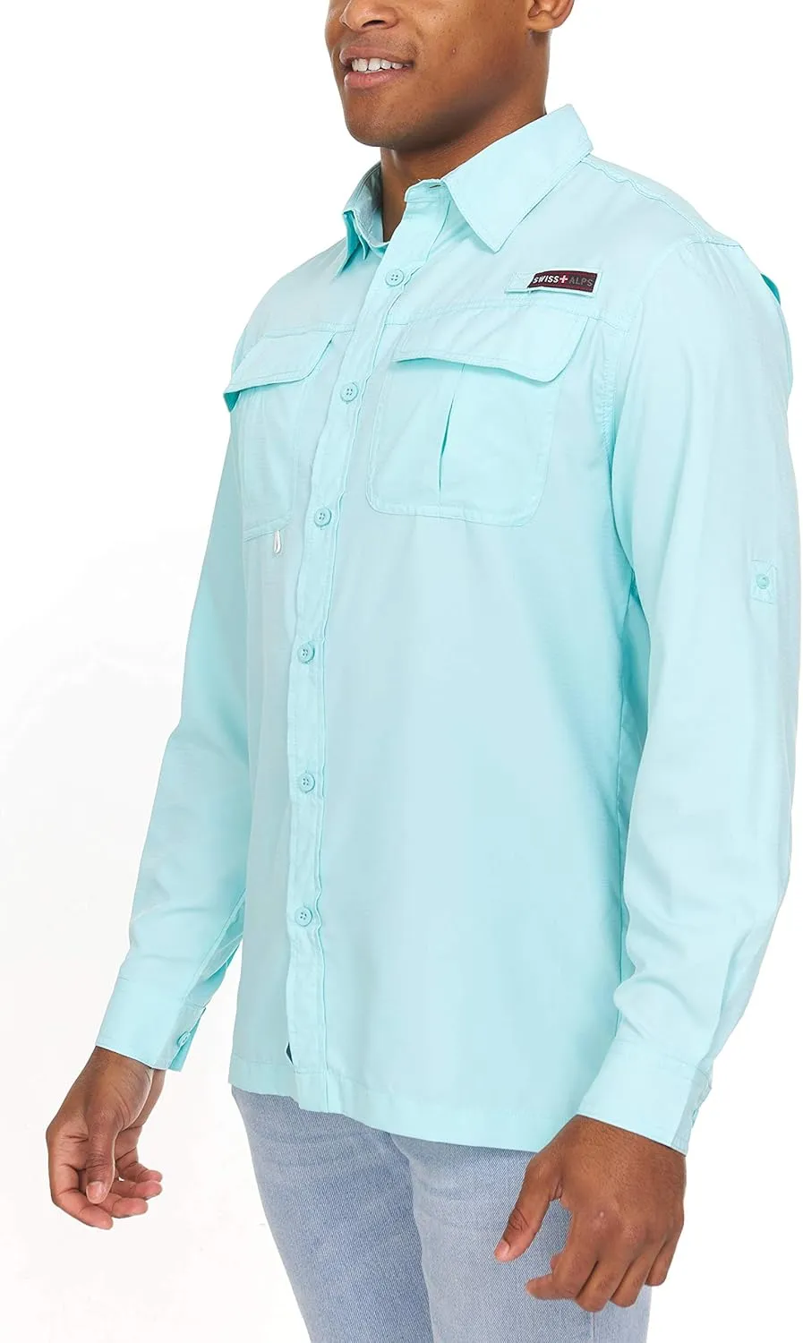 Swiss Alps Mens Long Sleeve Fishing Shirt