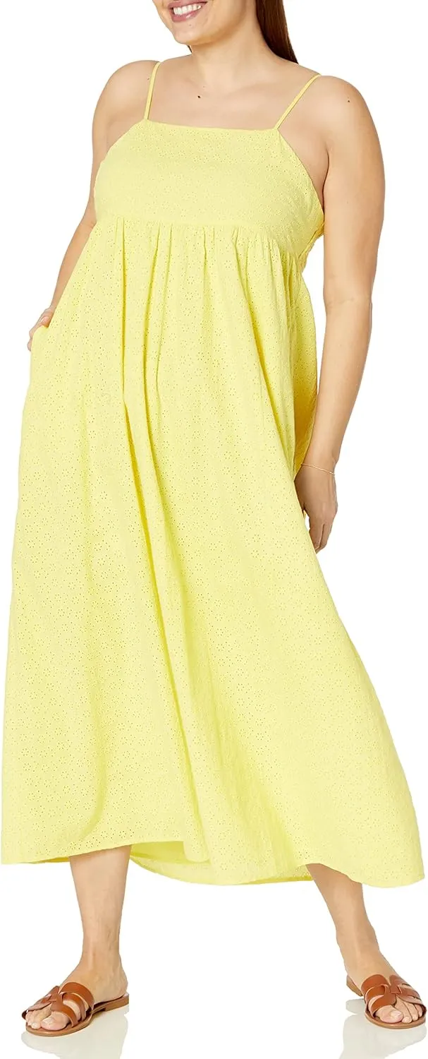 The Drop Women's Shyla Cotton Eyelet Maxi Dress