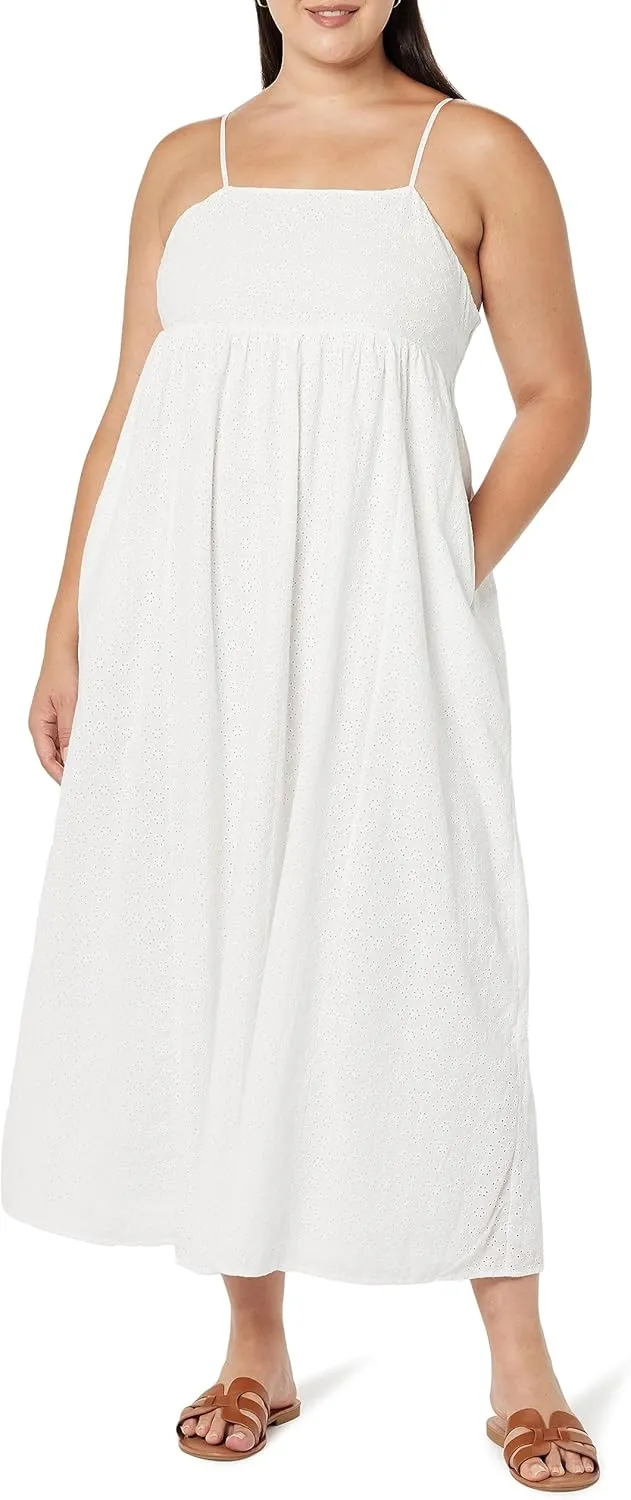 The Drop Women's Shyla Cotton Eyelet Maxi Dress