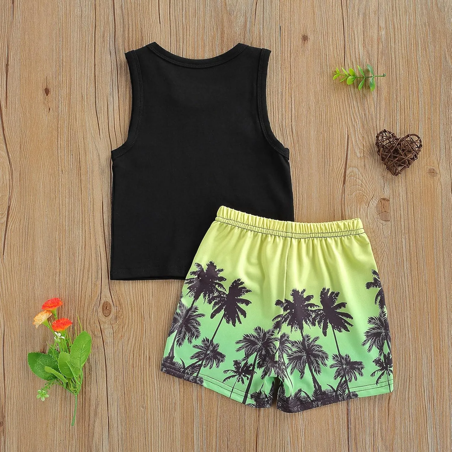 Toddler Boys Shorts Set Seaside Printed T-Shirt Shorts 2Pcs Little Boy Outfits Summer Clothes Suit