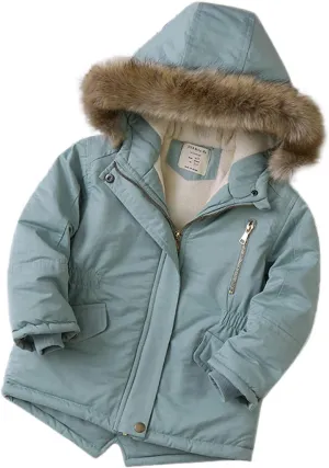 Toddler Boys Winter Coat Kids Toddler Baby Girls Boys Autumn Winter Warm Thick Padded Cotton Long (Green, 5-6 Years)